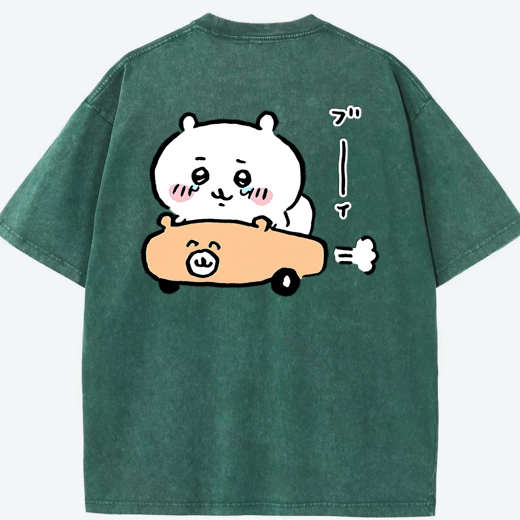 （画像用） ちいかわ ちいかわ Chii-kawa chiikawa 綿100% ヴィンテージ風 半袖Tシャツ（背面プリント）